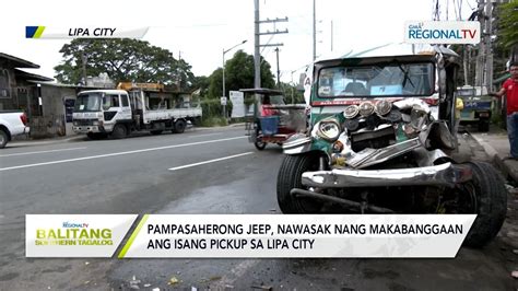 Balitang Southern Tagalog: Kotse, nawasak ang harapang .